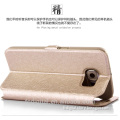 QWD factory price wallet phone case view window for samsung s6 color leather flip phone case